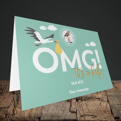 Picture of OMG! It's a Baby, New Baby Design, Landscape Greetings Card