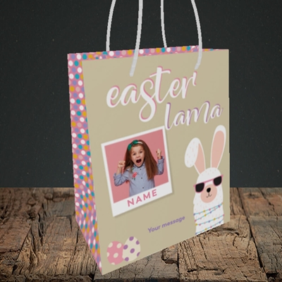 Picture of Easter Lama, Easter Design, Small Portrait Gift Bag