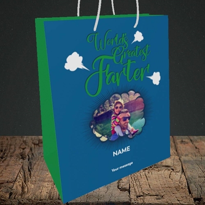 Picture of World's Greatest Farter, Father's Day Design, Medium Portrait Gift Bag