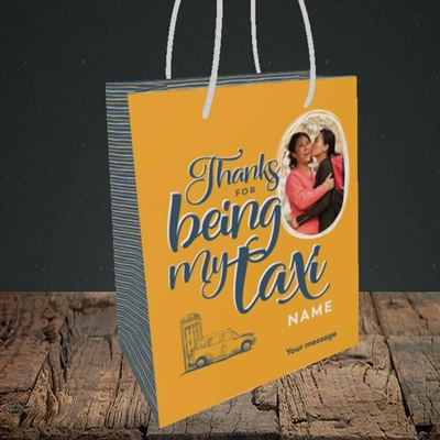 Picture of Taxi, Mother's Day Design, Small Portrait Gift Bag