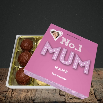 Picture of No.1 Mum (In Lights), Mother's Day Design, Choc 9