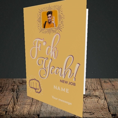 Picture of F*ck Yeah!, New Job Design, Portrait Greetings Card 