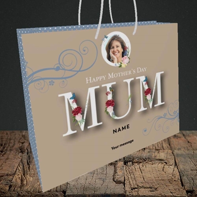 Picture of Mother's Day Flowers, Mother's Day Design, Medium Landscape Gift Bag