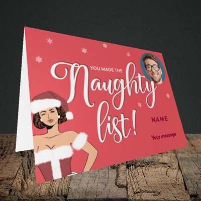 Picture of Naughty List, Christmas Design, Landscape Greetings Card