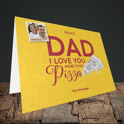 Picture of Love You More Than Pizza, Father's Day Design, Landscape Greetings Card