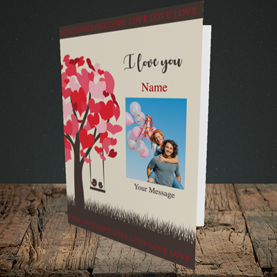 Picture of Lovebirds, Valentine's Design, Portrait Greetings Card
