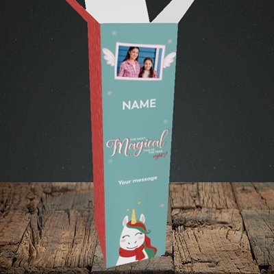 Picture of Unicorn Christmas, Christmas Design, Upright Bottle Box
