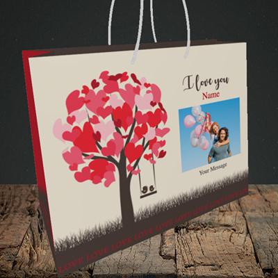 Picture of Lovebirds, Valentine's Design, Medium Landscape Gift Bag