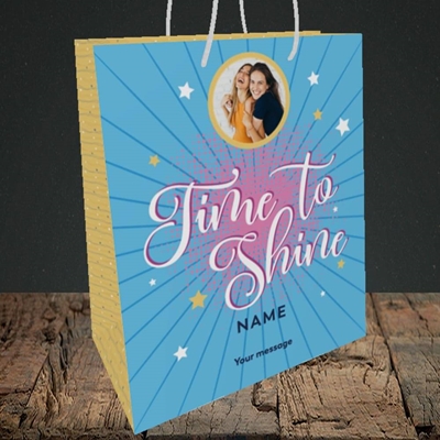 Picture of Time To Shine, Good Luck Design, Medium Portrait Gift Bag
