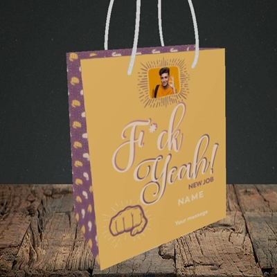 Picture of F*ck Yeah!, New Job Design, Small portrait Gift Bag