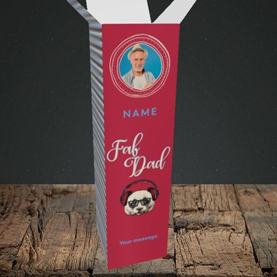 Picture of Fab Dad, Birthday Design, Upright Bottle Box