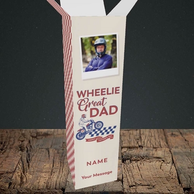 Picture of Wheelie Great Dad, Father's Day Design, Upright Bottle Box