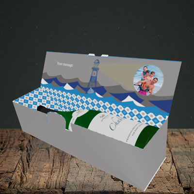 Picture of Lighthouse, Father's Day Design, Lay down Bottle Box