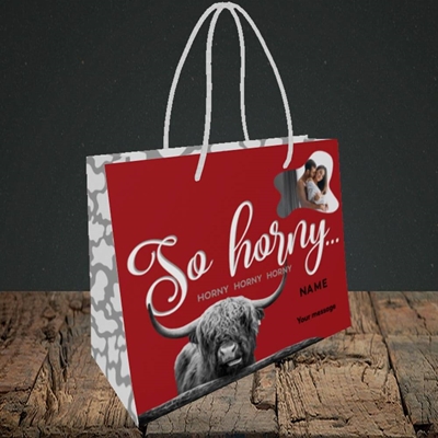 Picture of So Horny, Valentine's Design, Small Landscape Gift Bag