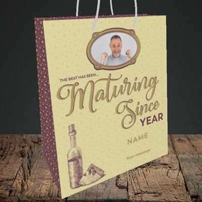 Picture of Maturing Since, Birthday Design, Medium Portrait Gift Bag