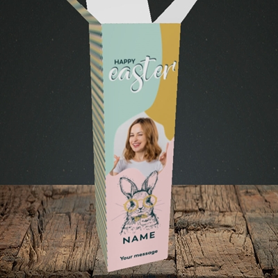 Picture of Bunny With Glasses, Easter Design, Upright Bottle Box