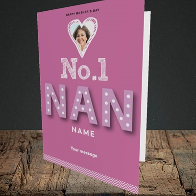 Picture of No. 1 Nan, Mother's Day Design, Portrait Greetings Card