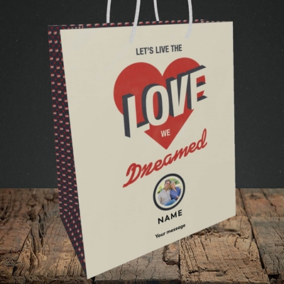 Picture of Let's Live The Love, Valentine's Design, Medium Portrait Gift Bag