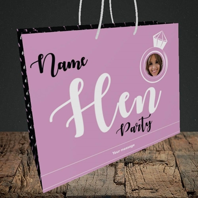 Picture of Hen Party Purple, Wedding Design, Medium Landscape Gift Bag