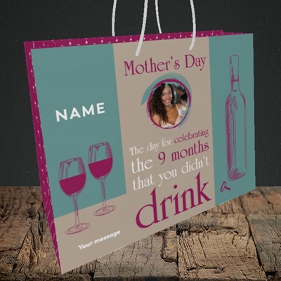 Picture of Didn't Drink, Mother's Day Design, Medium Landscape Gift Bag