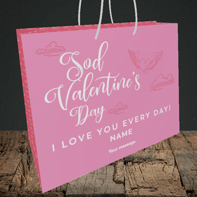 Picture of Sod Valentine's Day, (Without Photo) Valentine's Design, Medium Landscape Gift Bag