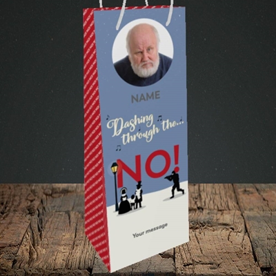 Picture of Dashing Through The... NO!, Christmas Design, Bottle Bag