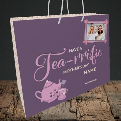 Picture of Tea-rrific, Mother's Day Design, Medium Landscape Gift Bag