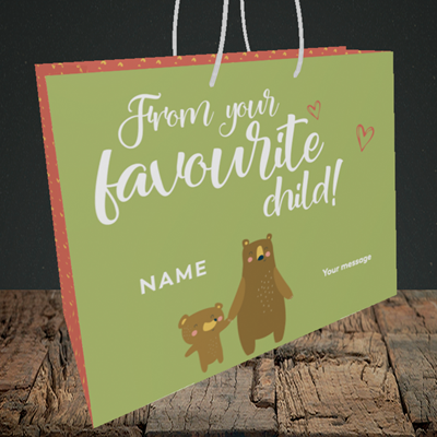 Picture of Favourite Child, (Without Photo) Mother's Day Design, Medium Landscape Gift Bag