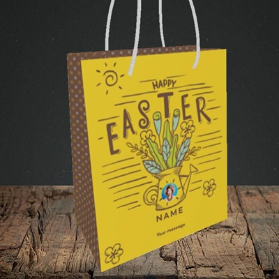 Picture of Watering Can, Easter Design, Small Portrait Gift Bag