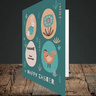 Picture of Easter Egg Farm(Without Photo), Easter Design, Portrait Greetings Card