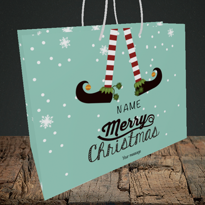 Picture of Elf, (Without Photo) Christmas Design, Medium Landscape Gift Bag