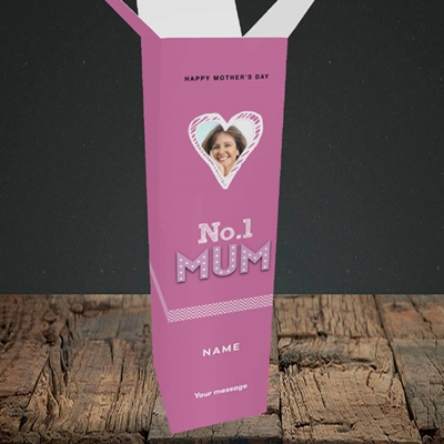 Picture of No.1 Mum (In Lights), Mother's Day Design, Upright Bottle Box