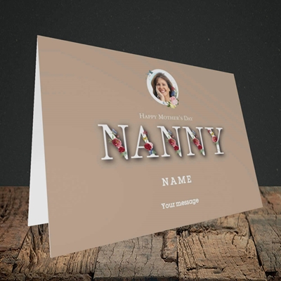 Picture of Nanny Floral Letters, Mother's Day Design, Landscape Greetings Card