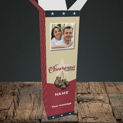 Picture of Champion Father, Father's Day Design, Upright Bottle Box