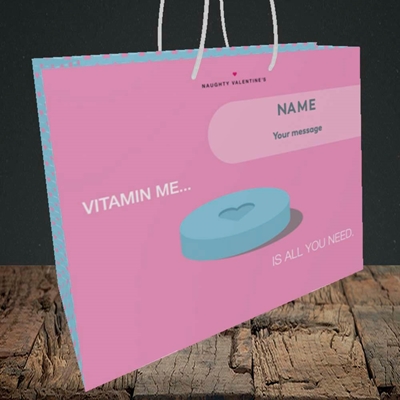 Picture of Vitamin Me(Without Photo), Valentine's Design, Medium Landscape Gift Bag