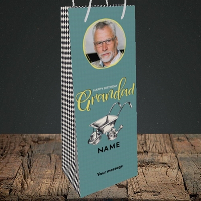 Picture of Grandad Gardening, Birthday Design, Bottle Bag