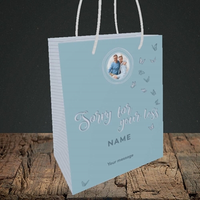 Picture of Butterflies, Thinking of You Design, Small Portrait Gift Bag