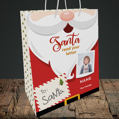 Picture of Santa's Letters, Christmas Design, Medium Portrait Gift Bag