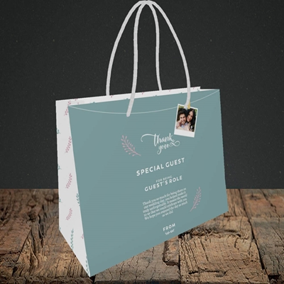 Picture of Peg & Polaroid Teal SG, Wedding Design, Small Landscape Gift Bag