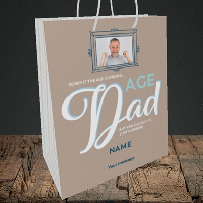Picture of Wrong Age Dad, Birthday Design, Medium Portrait Gift Bag