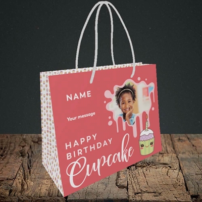 Picture of Cupcake, Birthday Design, Small Landscape Gift Bag