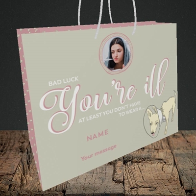 Picture of Neck Cone, Get Well Soon Design, Medium Landscape Gift Bag