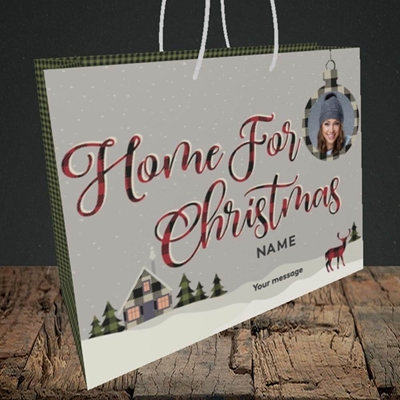 Picture of Home For Christmas, Christmas Design, Medium Landscape Gift Bag