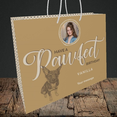 Picture of Pawfect, Birthday Design, Medium Landscape Gift Bag