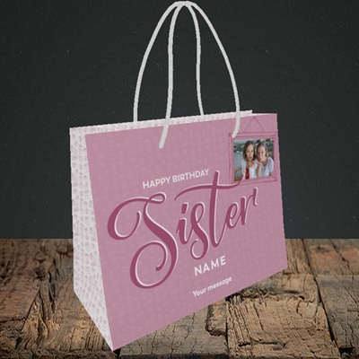 Picture of Sister, Birthday Design, Small Landscape Gift Bag