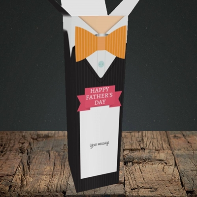 Picture of Bowtie(Without Photo), Father's Day Design, Upright Bottle Box