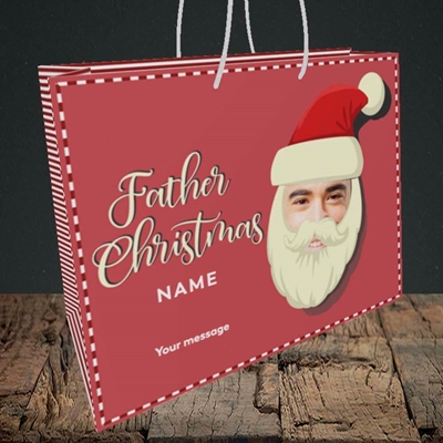 Picture of Father Christmas Mask, Christmas Design, Medium Landscape Gift Bag