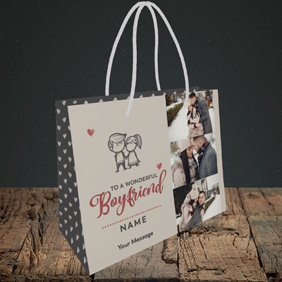 Picture of Wonderful Boyfriend, Valentine's Design, Small Landscape Gift Bag