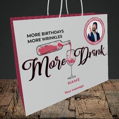 Picture of More Drink, Birthday Design, Medium Landscape Gift Bag