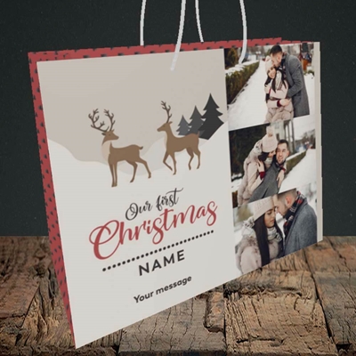 Picture of Our First Christmas, Christmas Design, Medium Landscape Gift Bag